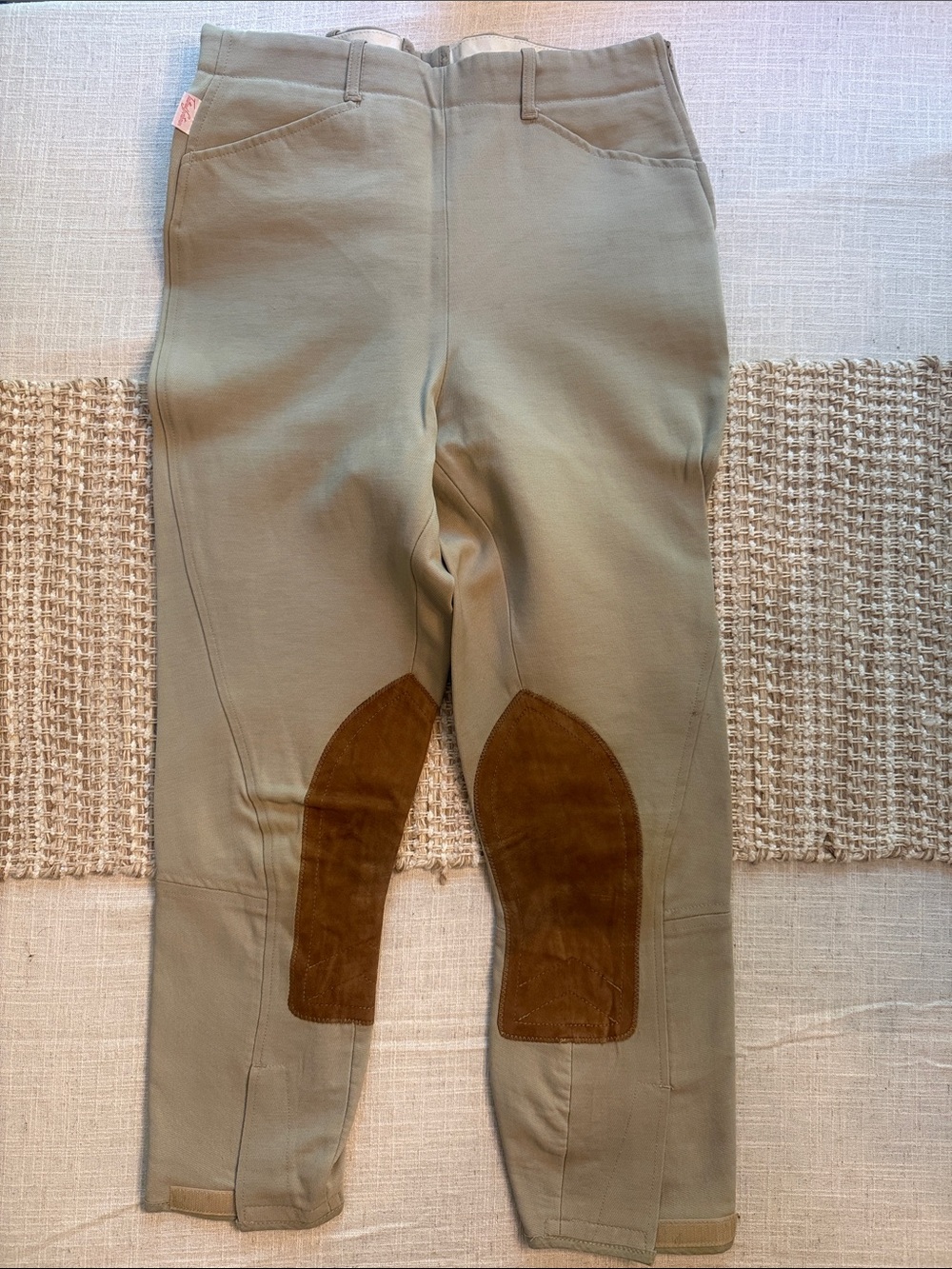 Vintage Size 30 Tailored Sportsmen Green/Tan Deerskin Knee Patch Riding Breeches
